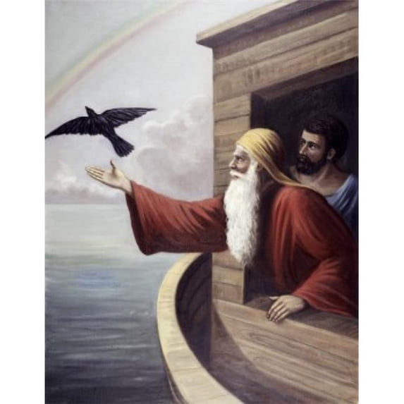Posterazzi SAL9008371 Noah Releasing the Raven Vittorio Bianchini 1797-1880 Italian Poster Print - 18 x 24 in.