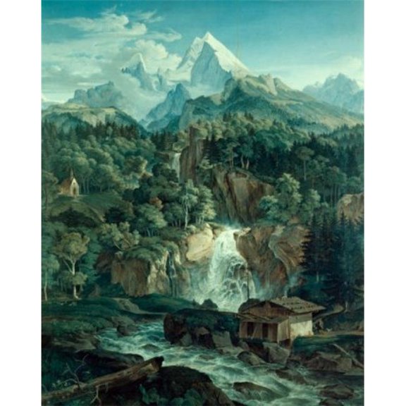 Posterazzi SAL9008977 Watzmann Mountains by Ludwig Richter 1803-1884 Poster Print - 18 x 24 in.