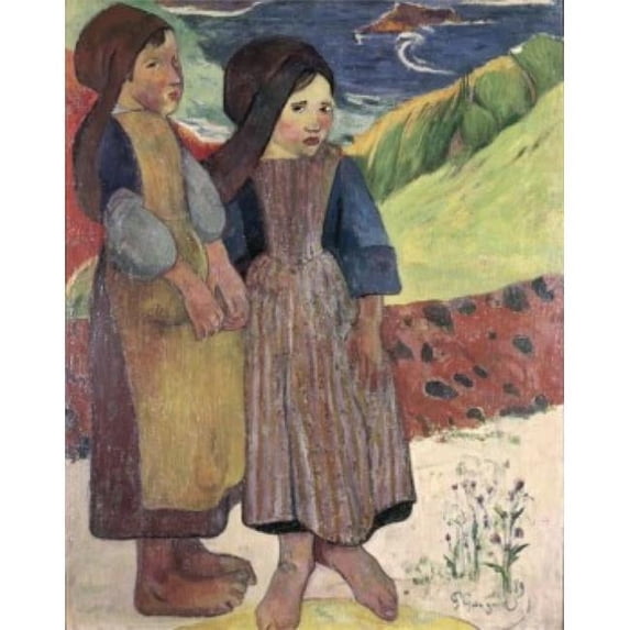 Posterazzi SAL9009955 Two Breton Girls by the Sea 1889 Gauguin Paul1848-1903 French Museum of Western Art Tokyo Japan Print - 18 x 24 in.