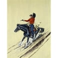 thumbnail image 1 of Posterazzi SAL902137023 Cowboy Aiming Gun on Horse Sliding Down Hill Poster Print - 18 x 24 in., 1 of 1