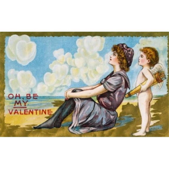 Posterazzi SAL9801054 Oh Be My Valentine Nostalgia Cards 1900 Poster Print - 18 x 24 in.