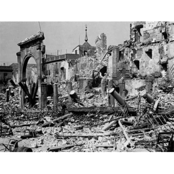 Posterazzi SAL9902009 Damaged Buildings During a War Spanish Civil War Toledo Spain 1939 Poster Print - 18 x 24 in.