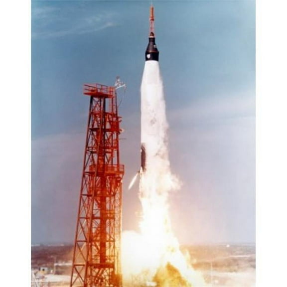 Posterazzi SAL9902626 USA Florida Cape Canaveral Low Angle View of a Rocket Taking Off From a Launch Pad Mercury-Atlas 5 November 29 Poster Print - 18 x 24 in.
