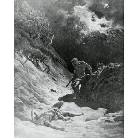 Posterazzi SAL995103228 Death of Abel by the Hand of Cain Dore Gustave1832-1883 French Poster Print - 18 x 24 in.