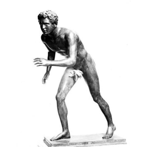 Posterazzi SAL995347 The Discus Thrower by Artist Bronze Sculpture Italy Naples Museo Archeologico Nazionale Poster Print - 18 x 24 in.