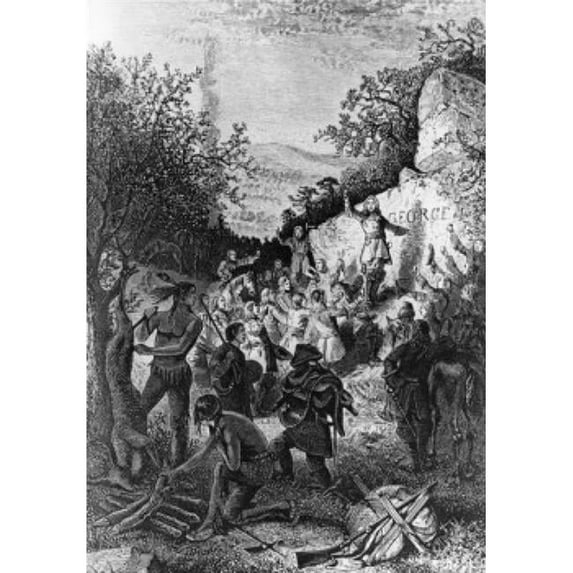 Posterazzi SAL99587054 Americans First Mountain Climbers Governor Spotswoods Expedition to the Blue Ridge Mountains by Artist 1716 - 18 x 24 in.