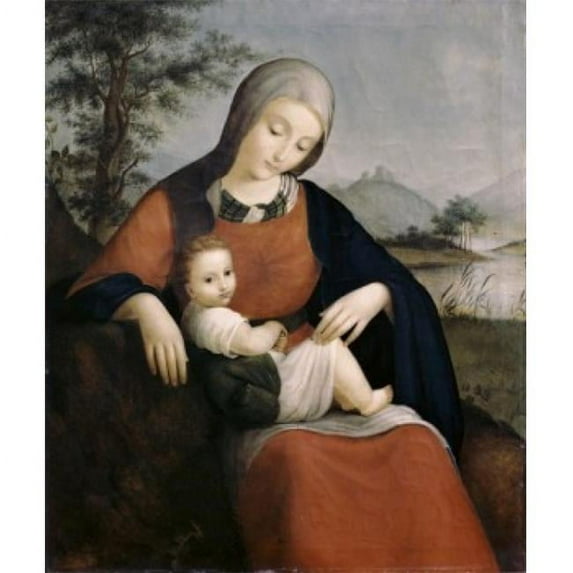 Posterazzi SAL998113 Madonna & Child Otto Siebert 1785-1854 German Oil on Canvas Poster Print - 18 x 24 in.