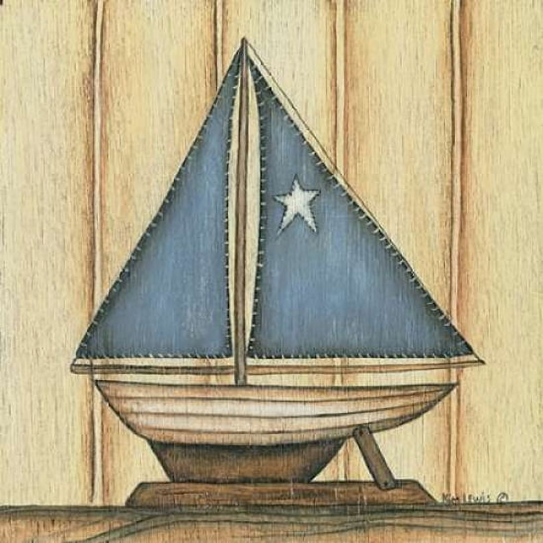 Posterazzi Sailboat with Star Canvas Art - Kim Lewis (24 x 24)