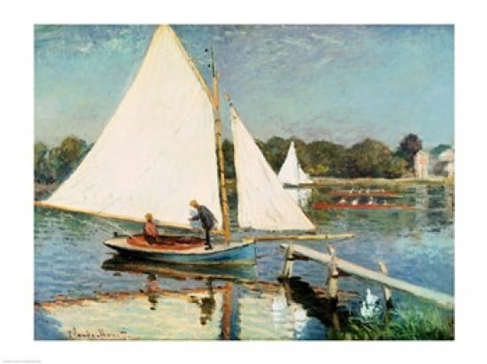 Posterazzi Sailing at Argenteuil c1874 Canvas Art - Claude Monet (36 x 24)