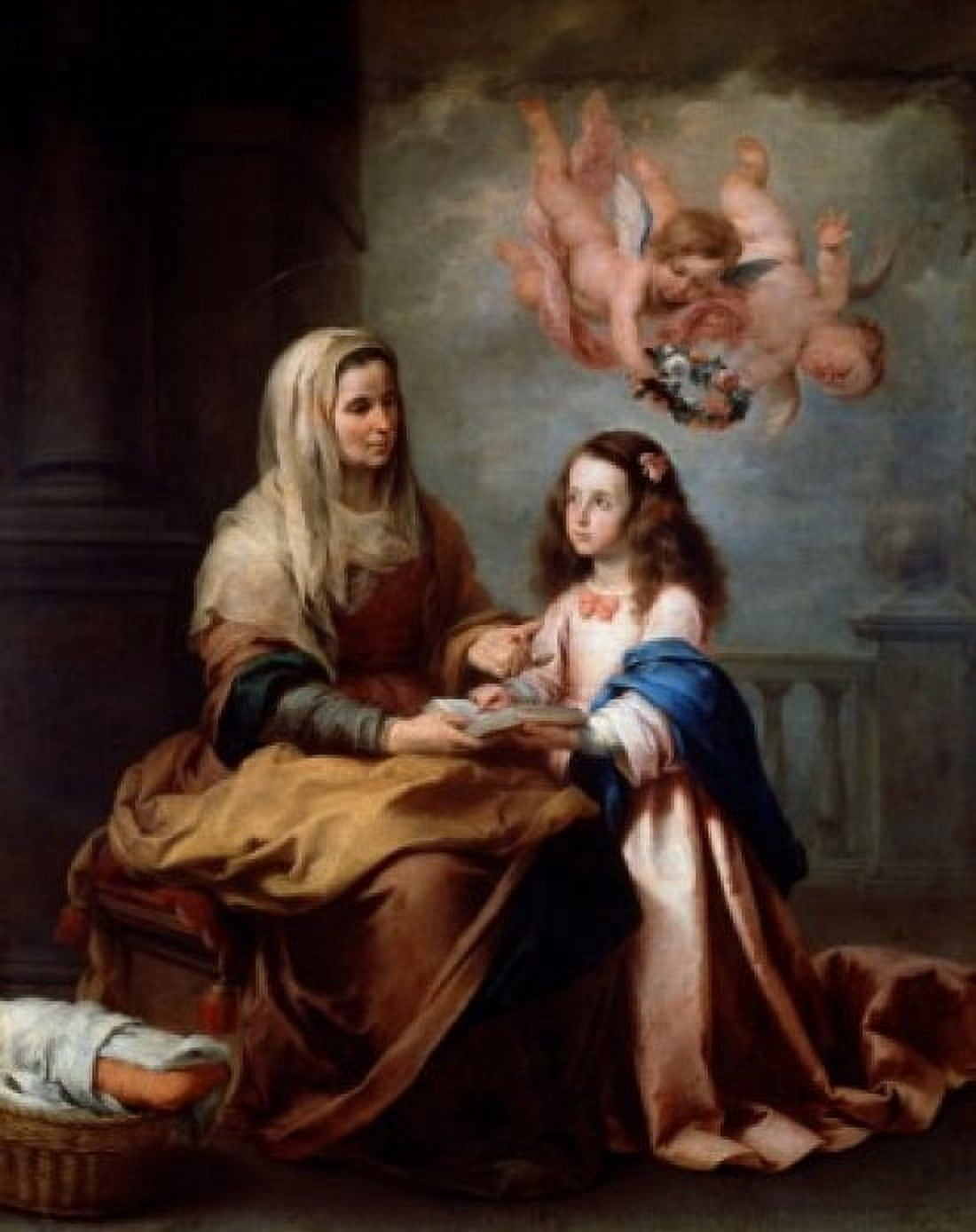 Posterazzi Saint Anna and the Virgin Bartolome Esteban Murillo (1617-1682 Spanish) Canvas Art - Bartolome Esteban Murillo (24 x 36)