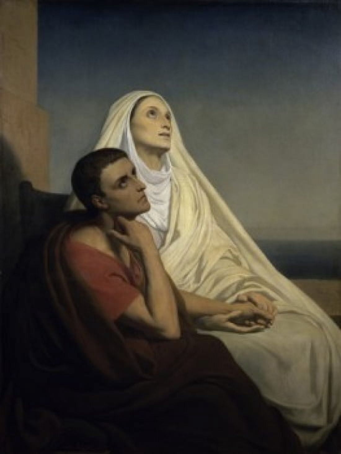 Posterazzi Saint Augustine and Saint Monica Ary Scheffer (1795-1858Dutch) Musee du Louvre Paris Canvas Art - Ary Scheffer (24 x 36)