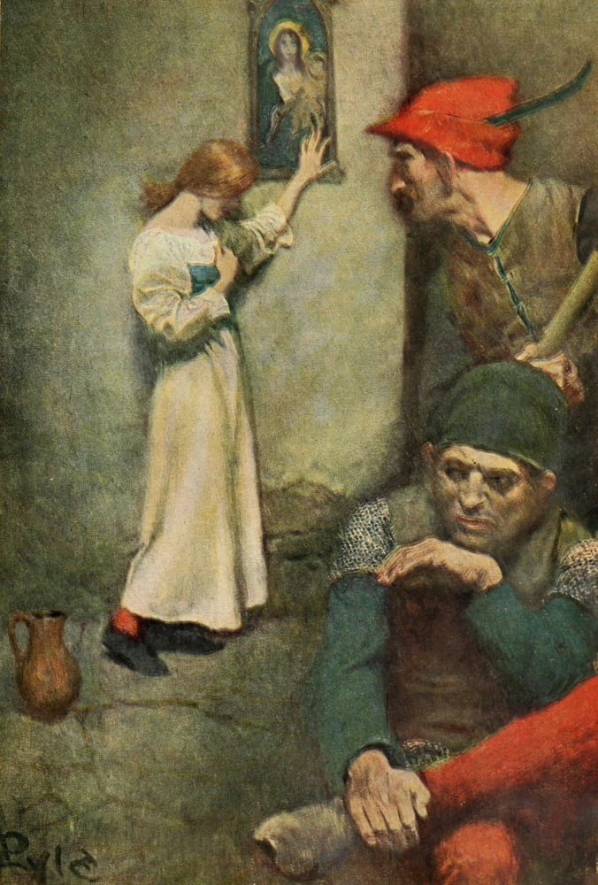 Posterazzi Saint Joan of Arc 1919 Guarded by rough English soldiers Canvas Art - Howard Pyle (24 x 36)