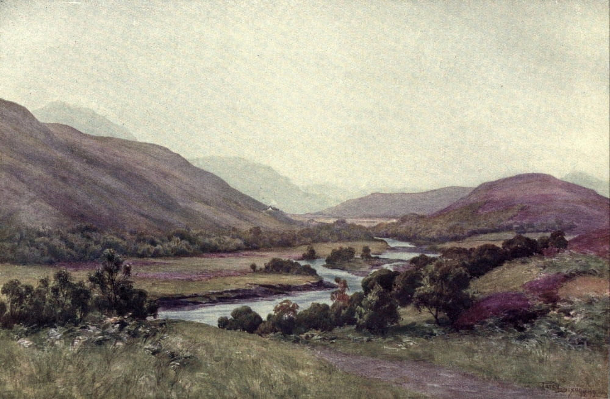 Posterazzi Salmon Rivers & Lochs of Scotland 1909 Helmsdale Canvas Art - Percy Dixon (24 x 36)