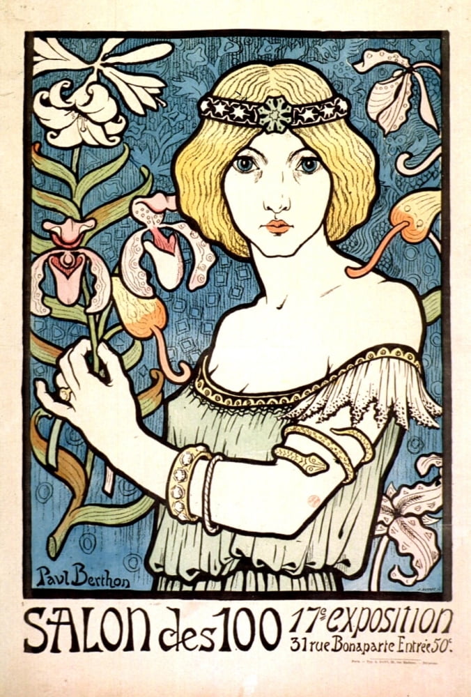 Posterazzi Salon des Cents c1894 Canvas Art - Paul Berthon (24 x 36)
