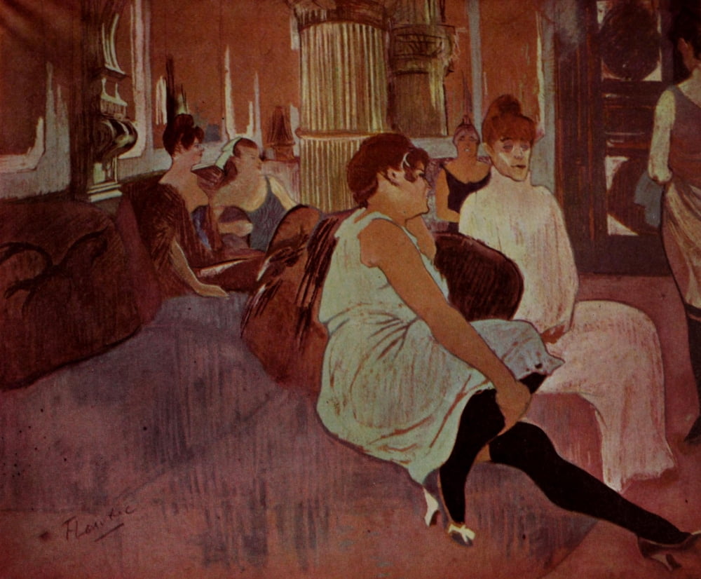 Posterazzi Salon in the Rue des Moulins Lautrec 1953 Canvas Art - Henri de Toulouse-Lautrec (24 x 36)