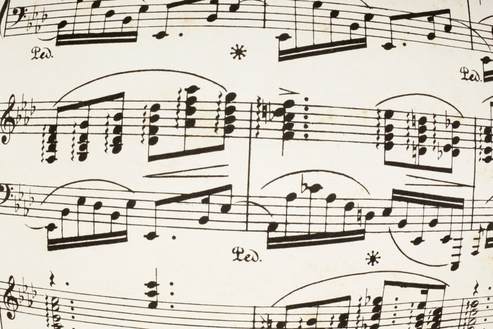 Posterazzi Sample Of Musical Annotation Sequence From Barcarola A 19Th Century Work By C Sadurn Canvas Art - Ken Welsh Design Pics (36 x 24)