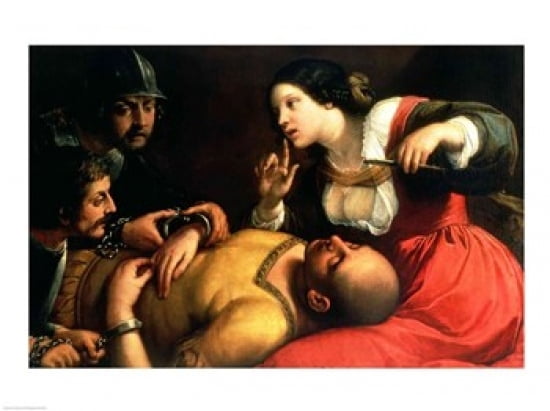 Posterazzi Samson and Delilah Canvas Art - Caravaggio (36 x 24)
