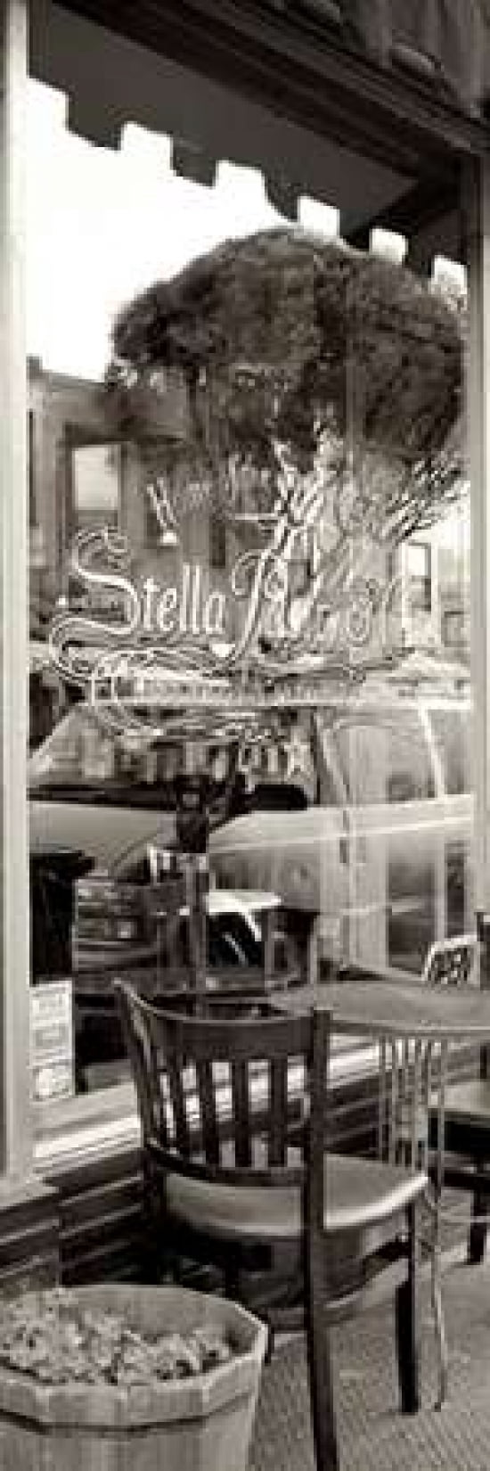 Posterazzi San Francisco Cafe Pano - 3 Canvas Art - Alan Blaustein (8 x 24)