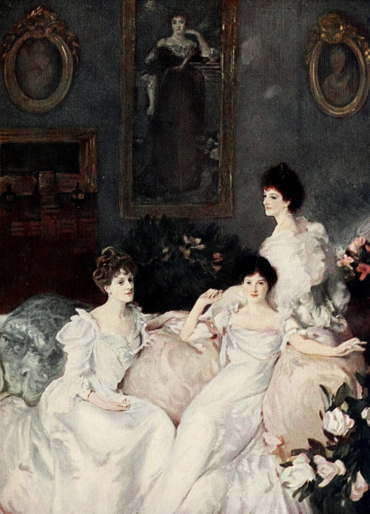 Posterazzi Sargent 1908 Lady Elcho Mrs Adeane & Lady Tennant Canvas Art - J Singer Sargent (24 x 36)