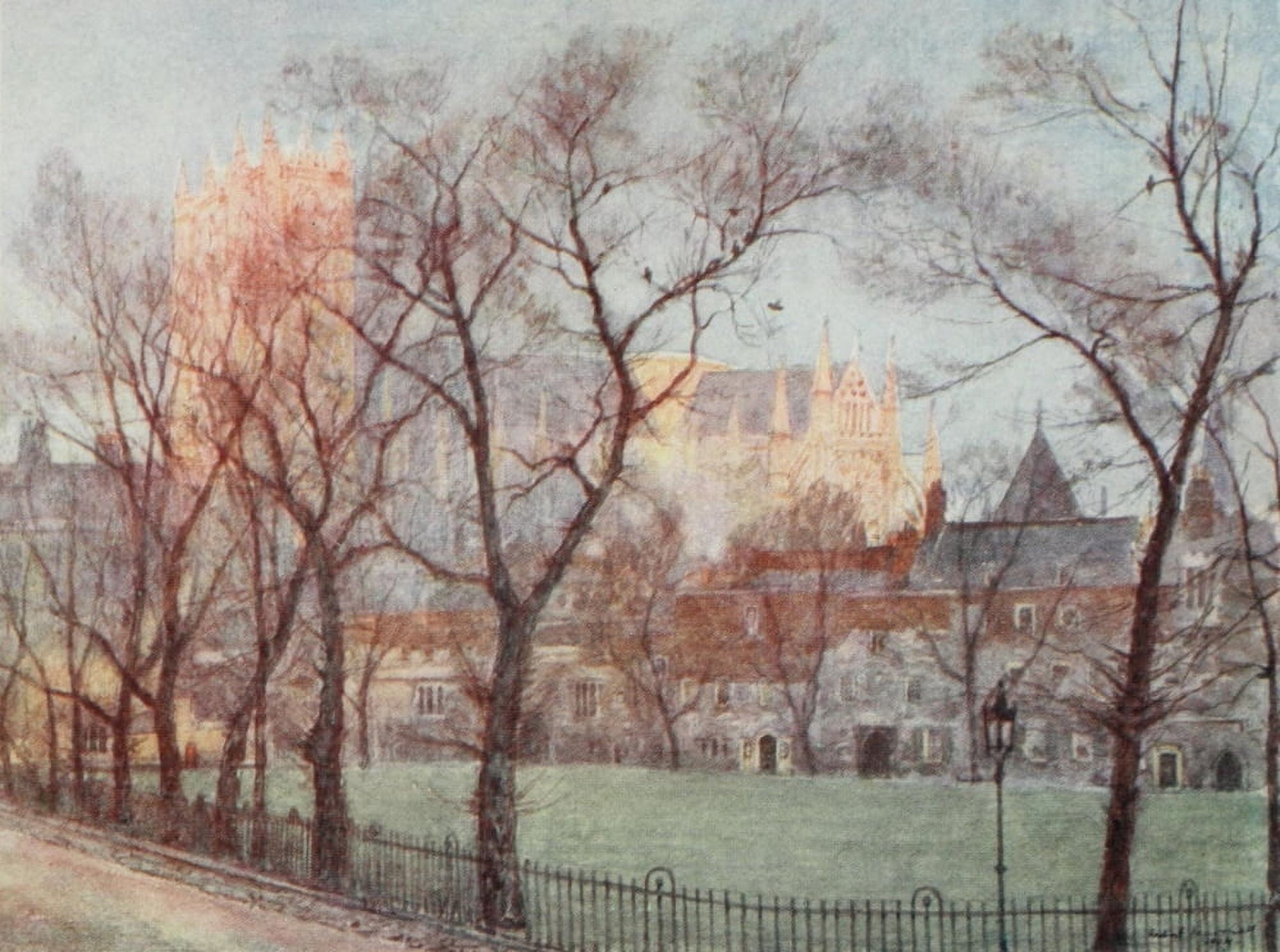 Posterazzi Scenery of London 1905 Deans Yard Westminster Canvas Art - Herbert Marshall (24 x 36)