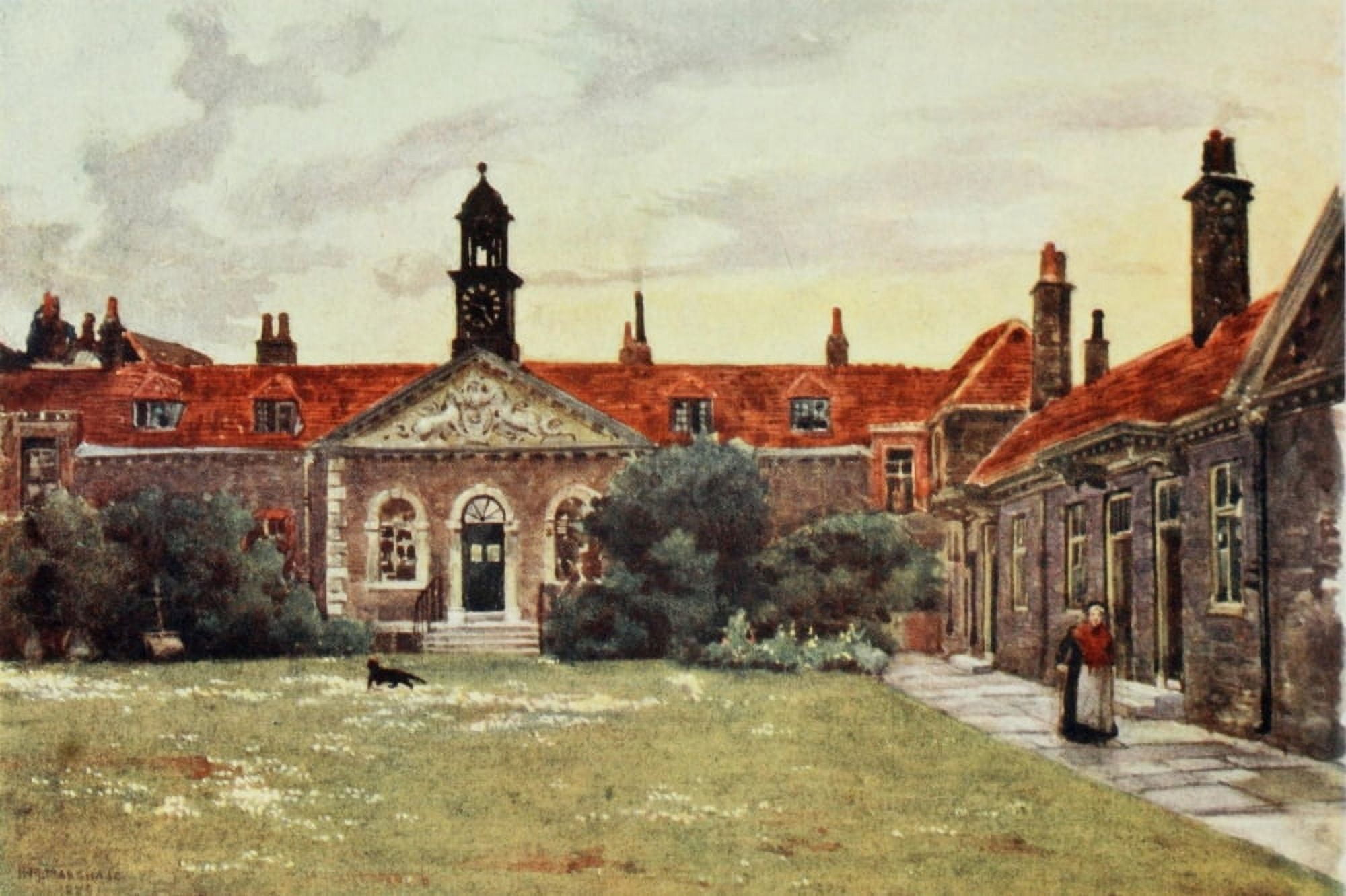 Posterazzi Scenery of London 1905 Emmanuel Hospital Westminster Canvas Art - Herbert Marshall (24 x 36)