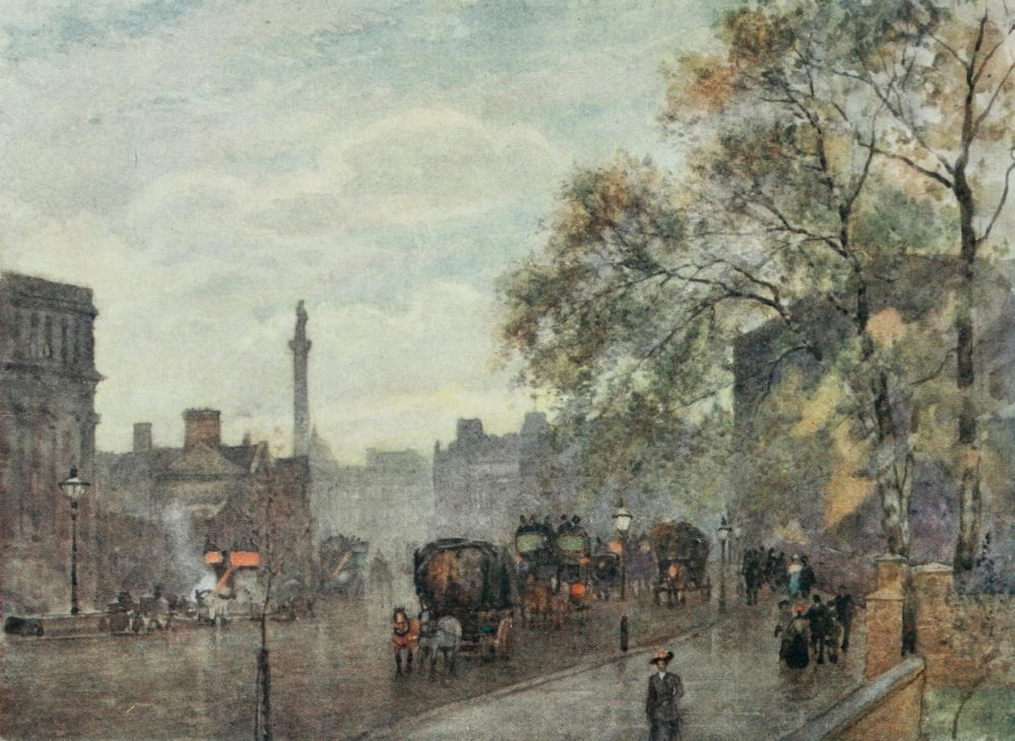 Posterazzi Scenery of London 1905 From the Corner of Richmond Terrace Canvas Art - Herbert Marshall (24 x 36)