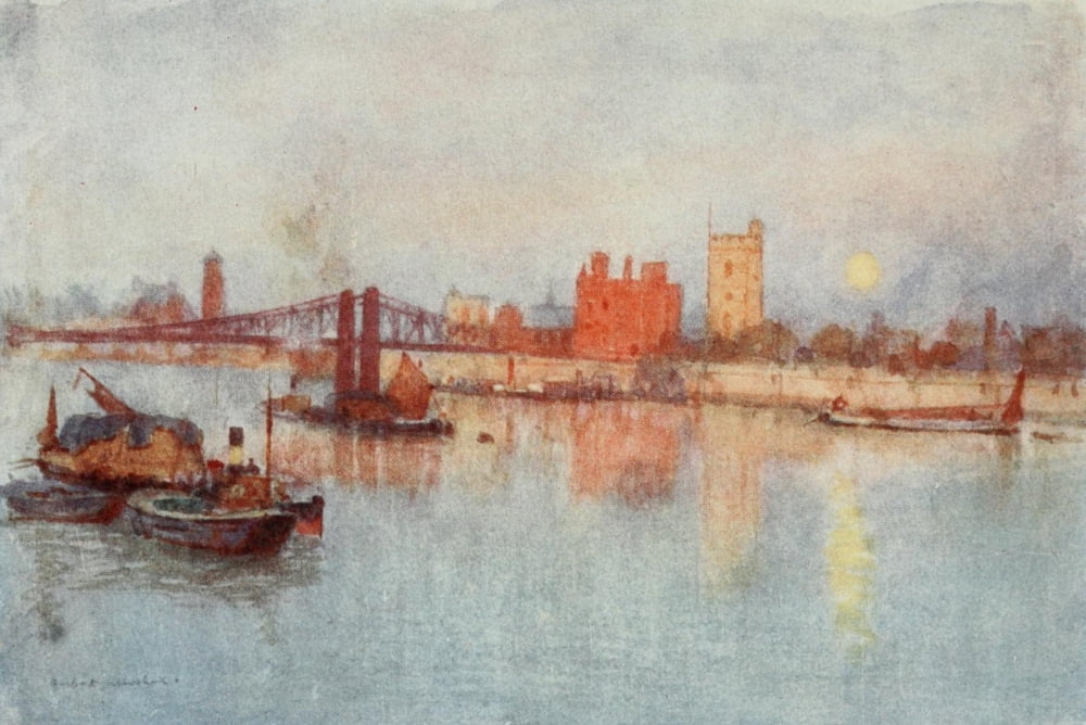 Posterazzi Scenery of London 1905 Lambeth Palace Canvas Art - Herbert Marshall (24 x 36)