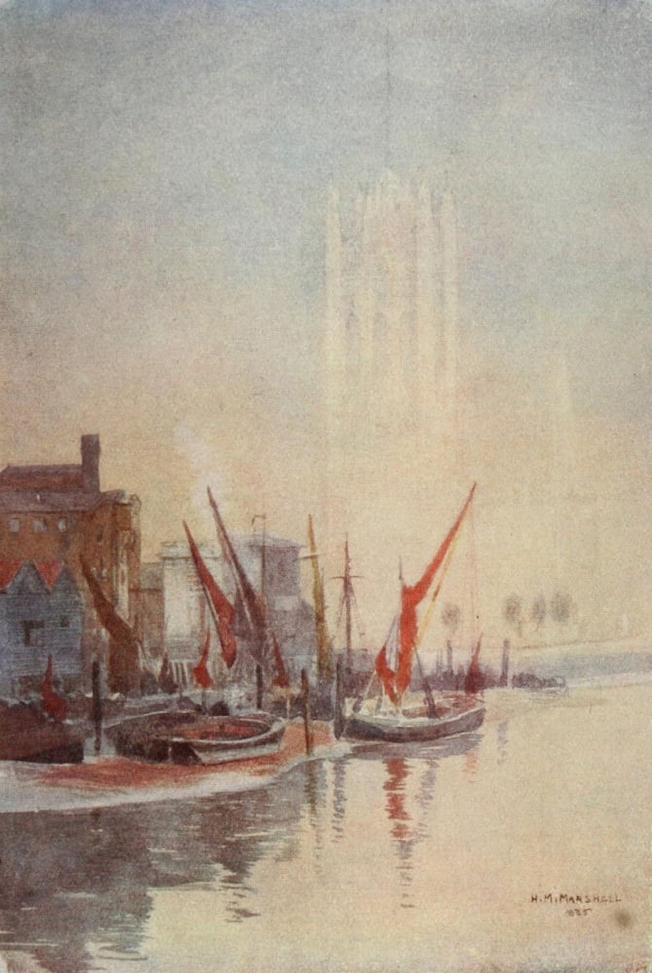 Posterazzi Scenery of London 1905 Millbank Canvas Art - Herbert Marshall (24 x 36)