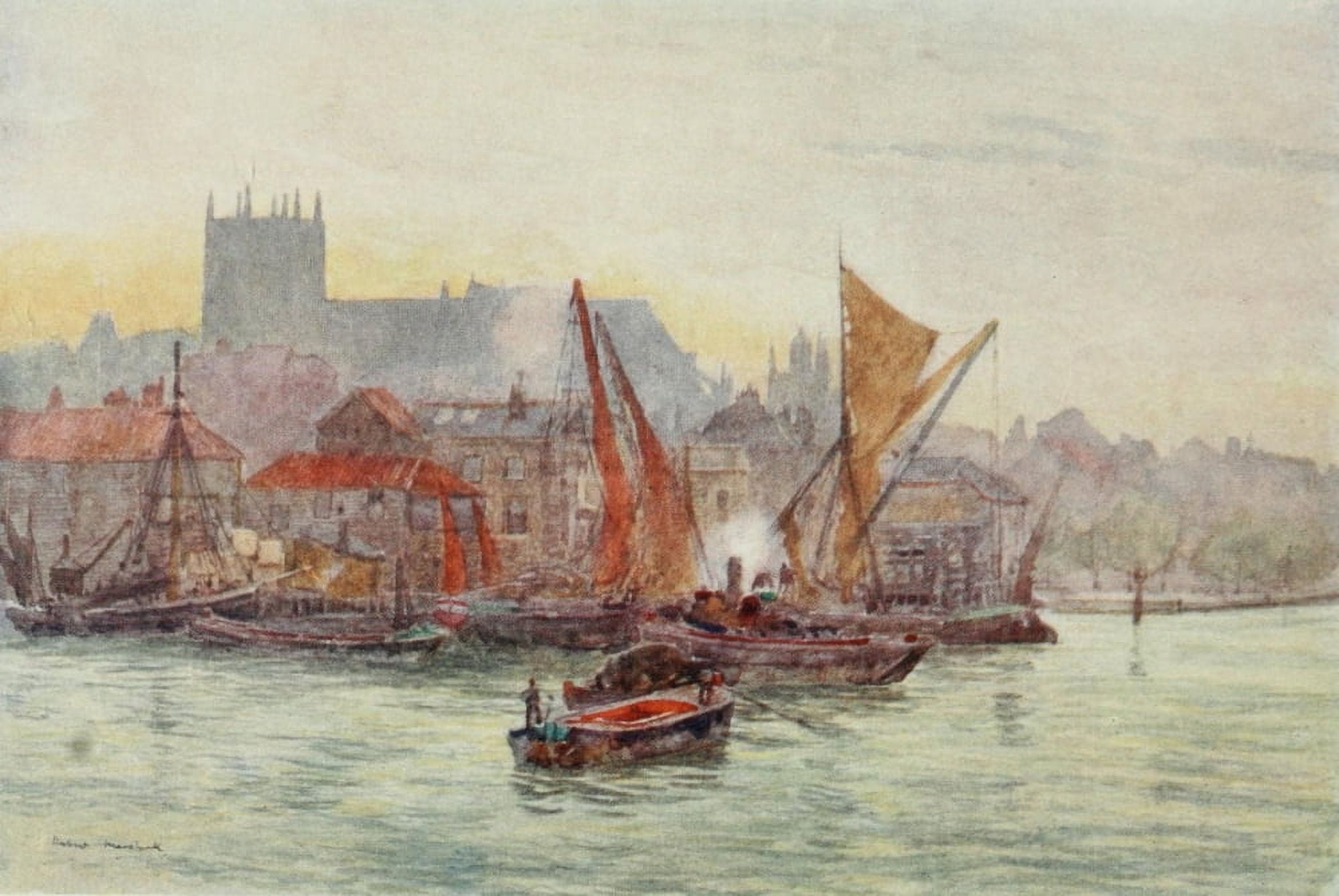 Posterazzi Scenery of London 1905 Millbank Westminster Canvas Art - Herbert Marshall (24 x 36)
