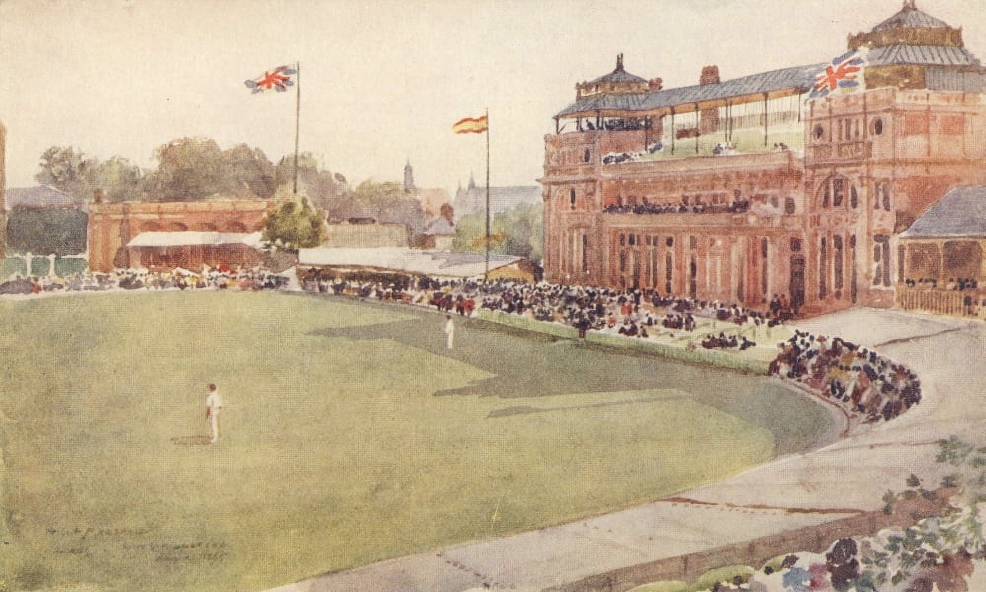 Posterazzi Scenery of London 1905 Pavilion at Lords Canvas Art - Herbert Marshall (24 x 36)