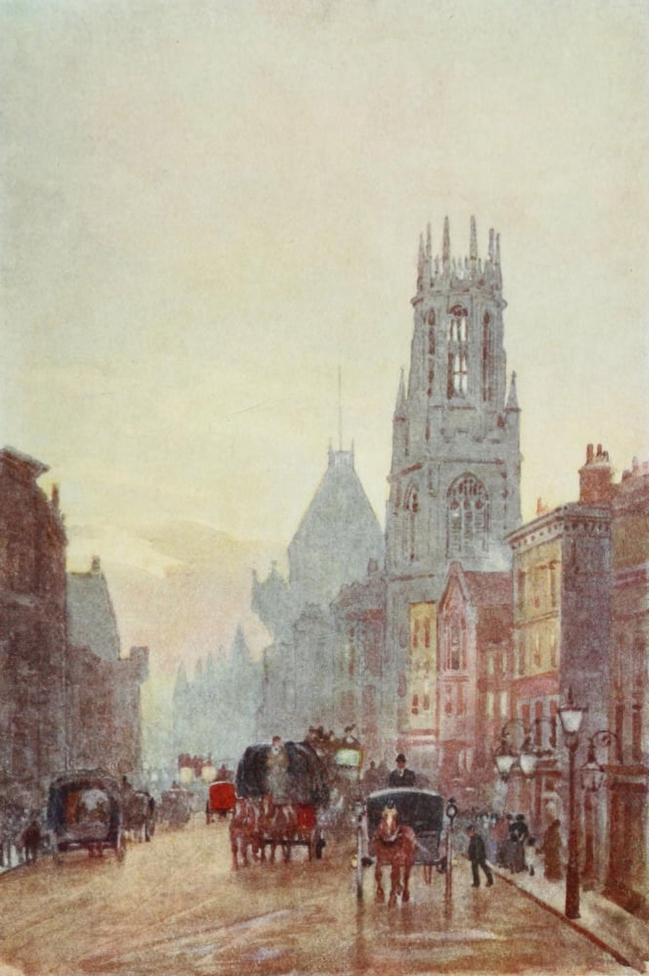 Posterazzi Scenery of London 1905 St Dunstans Fleet Street Canvas Art - Herbert Marshall (24 x 36)