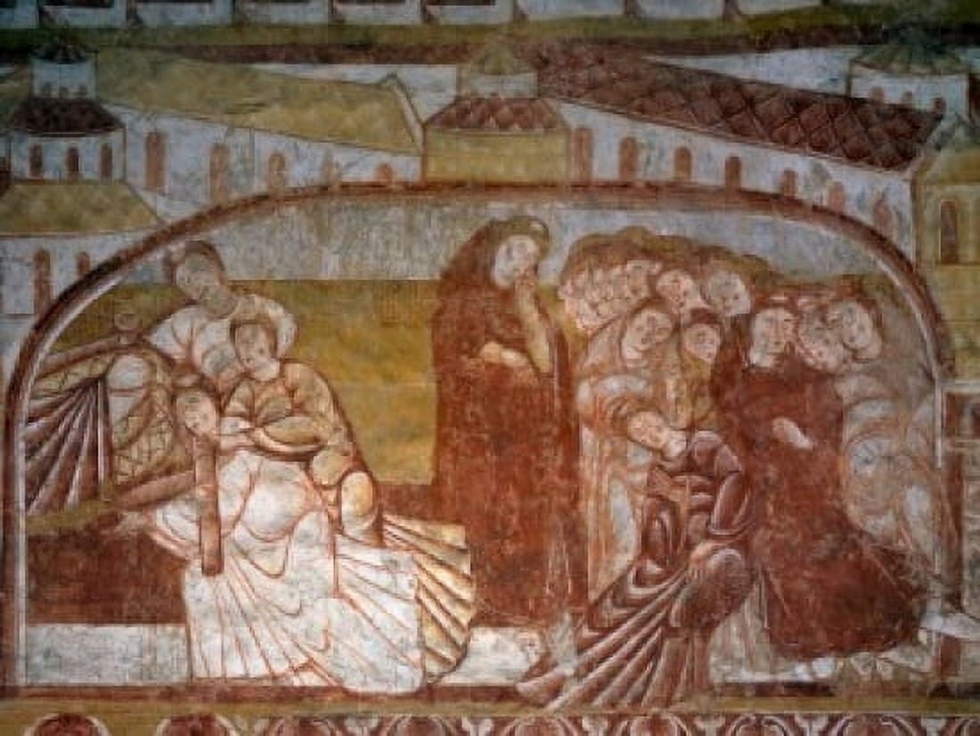 Posterazzi Scenes from the Bible by artist unknown fresco 12th century Canvas Art - (24 x 36)