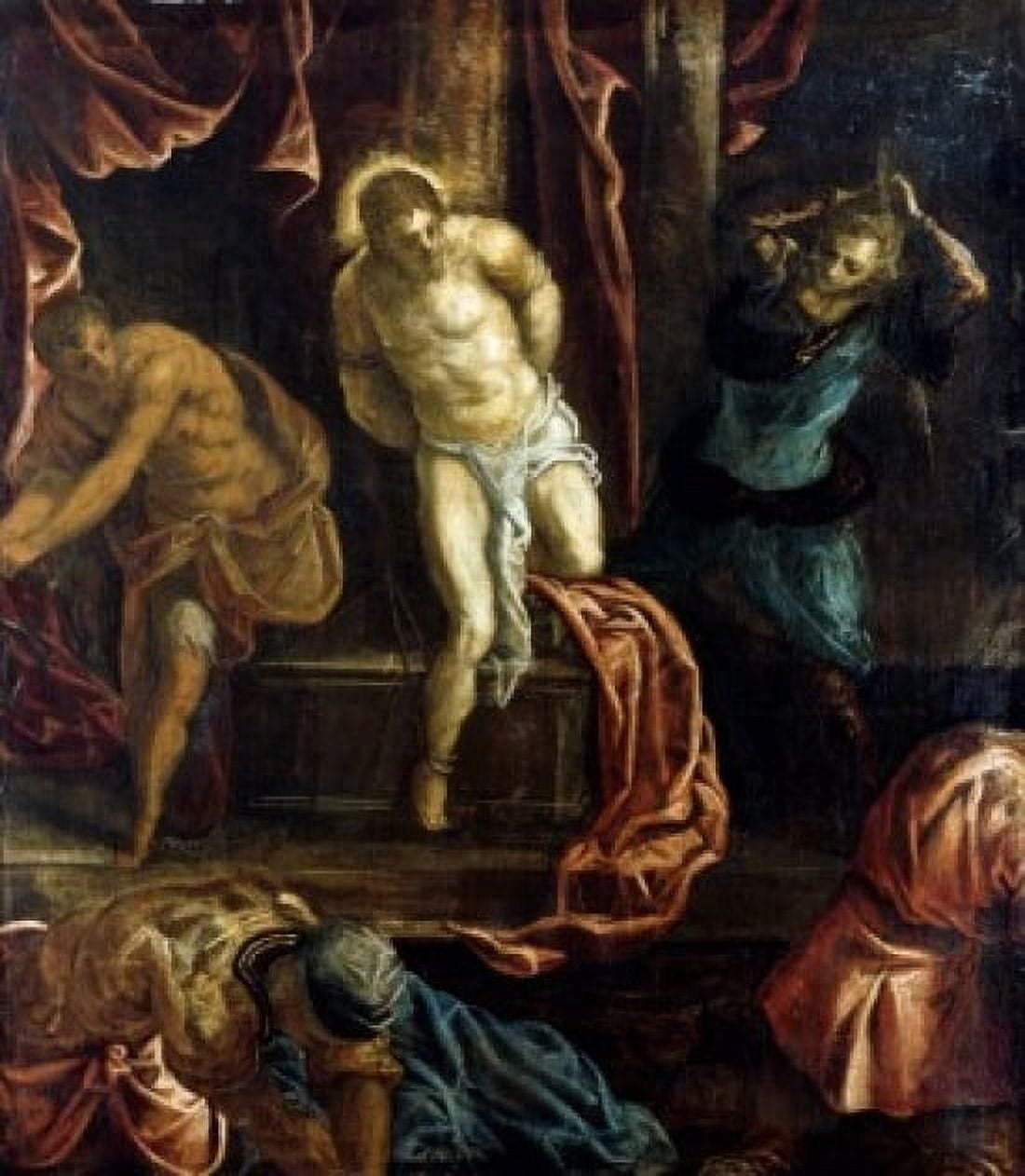 Posterazzi Scourging of Christ by Jacopo Tintoretto (1519-1594) Canvas Art - Jacopo Tintoretto (24 x 36)