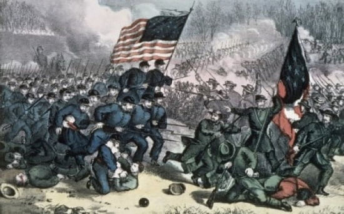 Posterazzi The Second Battle of Bull Run Fought August 29th1862 Currier & Ives (1834-1907 American) Color lithograph Library of Congress Washington DC USA Canvas Art - Currier & Ives (24 x 36)