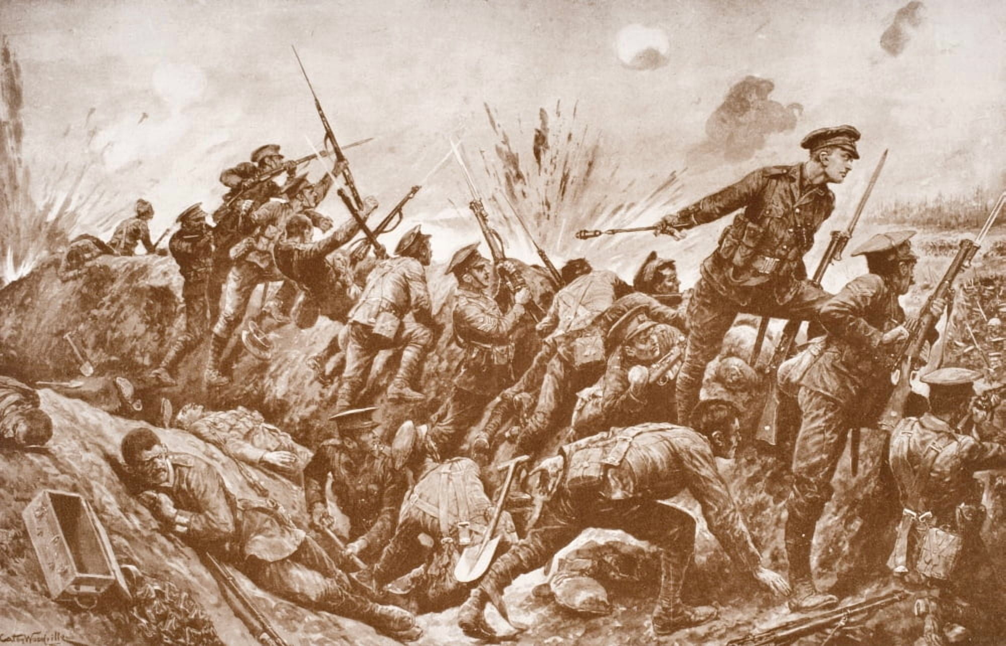 Posterazzi Second-Lieutenant GH Woolley Winning Victoria Cross In The Defense Of Hill 60 With His Men First Man From Territorial Army To Win Vc Canvas Art - Ken Welsh Design Pics (36 x 22)