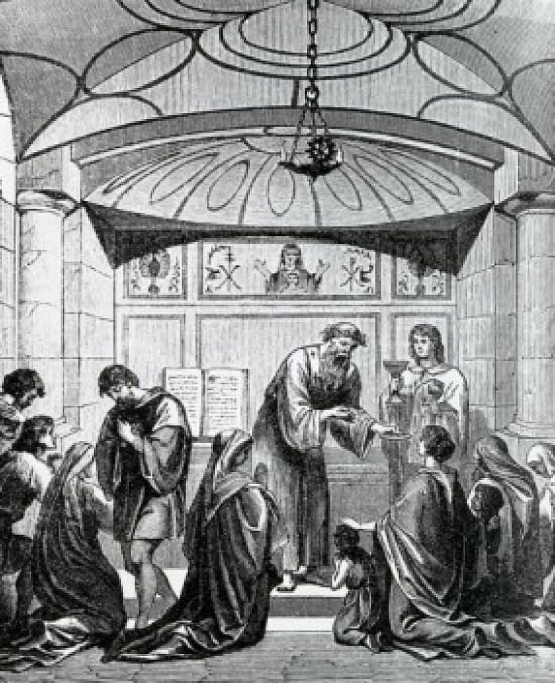 Posterazzi Secret Baptism of Christians in Rome unknown artist illustration Canvas Art - (24 x 36)