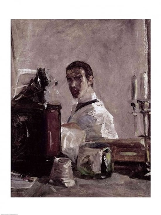 Posterazzi Self Portrait 1880 Canvas Art - Henri de Toulouse-Lautrec (24 x 36)