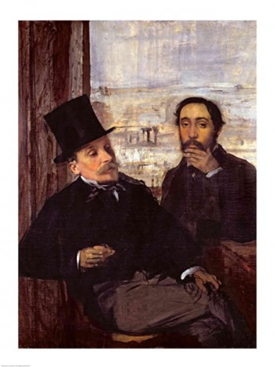 Posterazzi Self Portrait with Evariste de Valernes Canvas Art - Edgar Degas (24 x 36)