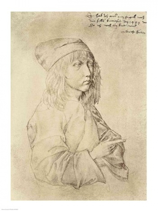 Posterazzi Self portrait at the age of thirteen 1484 Canvas Art - Albrecht Durer (24 x 36)