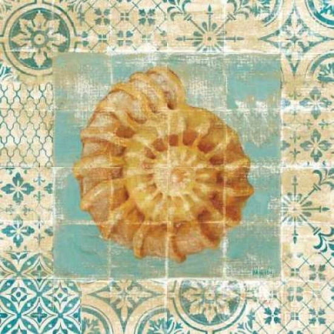 Posterazzi Shell Tiles I Blue Canvas Art - Danhui Nai (24 x 24)