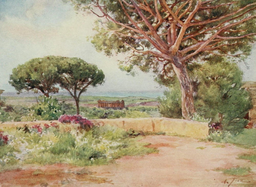 Posterazzi Sicily 1911 Temple of Concord Girgenti Canvas Art - Alberto Pisa (24 x 36)