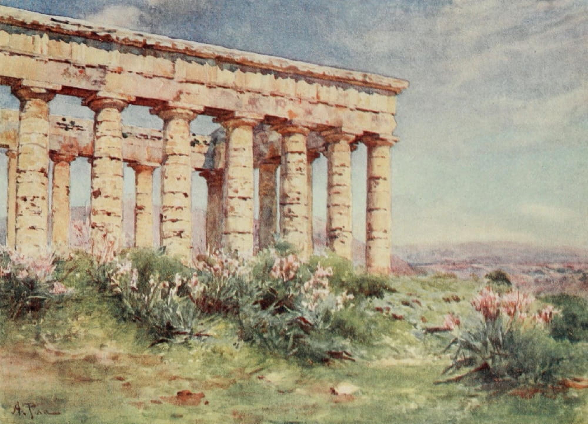 Posterazzi Sicily 1911 The Temple Segesta Canvas Art - Alberto Pisa (24 x 36)