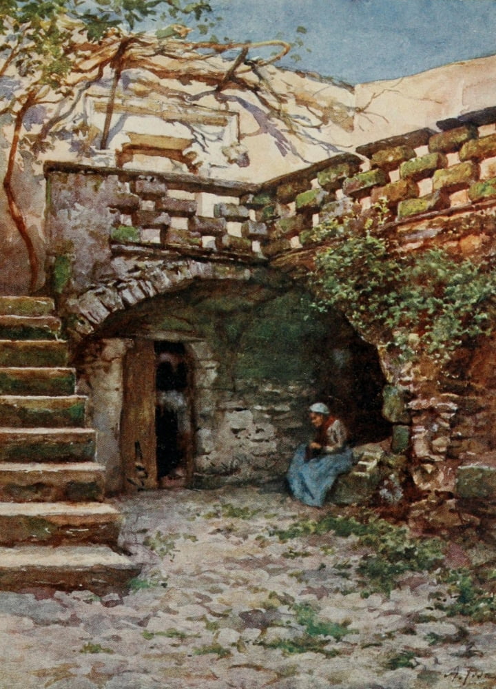 Posterazzi Sicily 1911 Yard at Monte San Giuliano Canvas Art - Alberto Pisa (24 x 36)