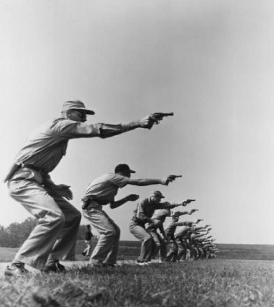Posterazzi Side profile of a group of policemen at a shooting range Canvas Art -  (24 x 36)