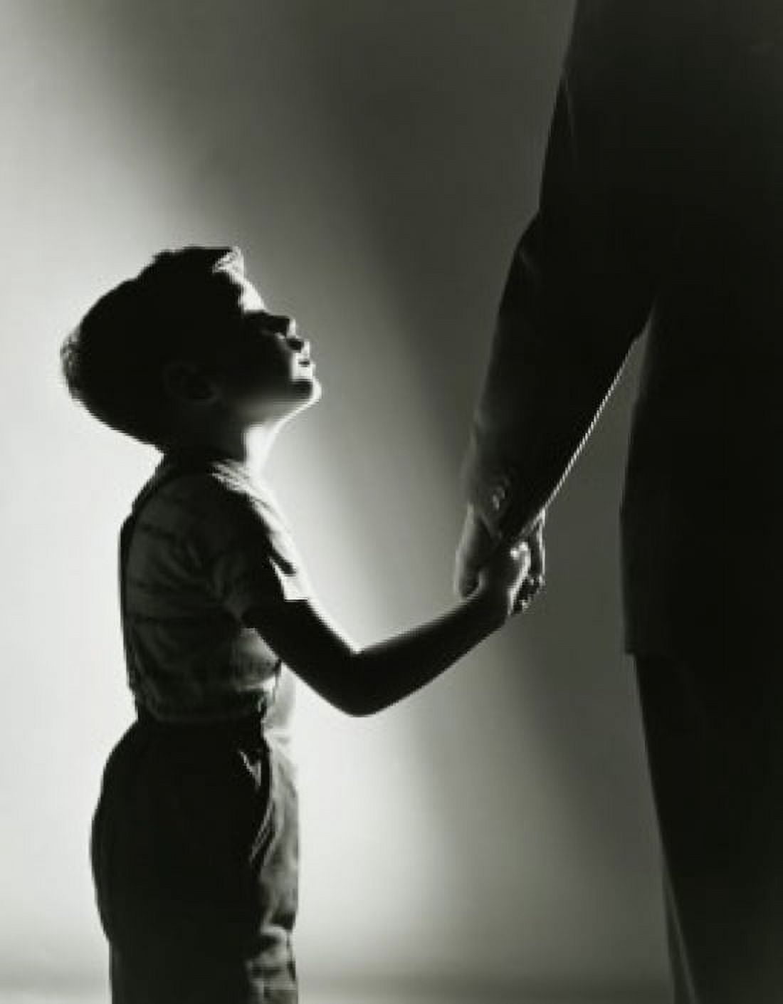 Posterazzi Side profile of a son holding his fathers hand Canvas Art - (24 x 36)