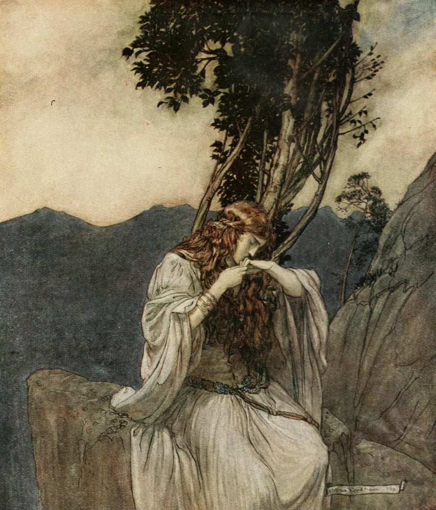 Posterazzi Siegfried 1924 BrÔø?nnhilde kisses ring Canvas Art - A Rackham (24 x 36)