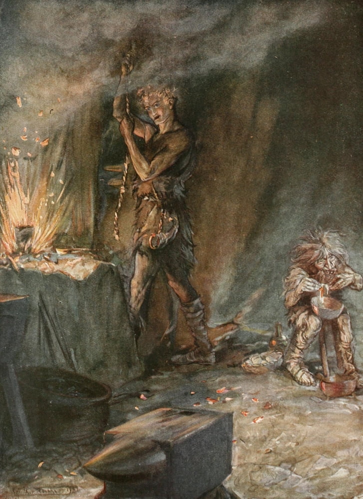 Posterazzi Siegfried 1924 Forging of Nothung Canvas Art - A Rackham (24 x 36)