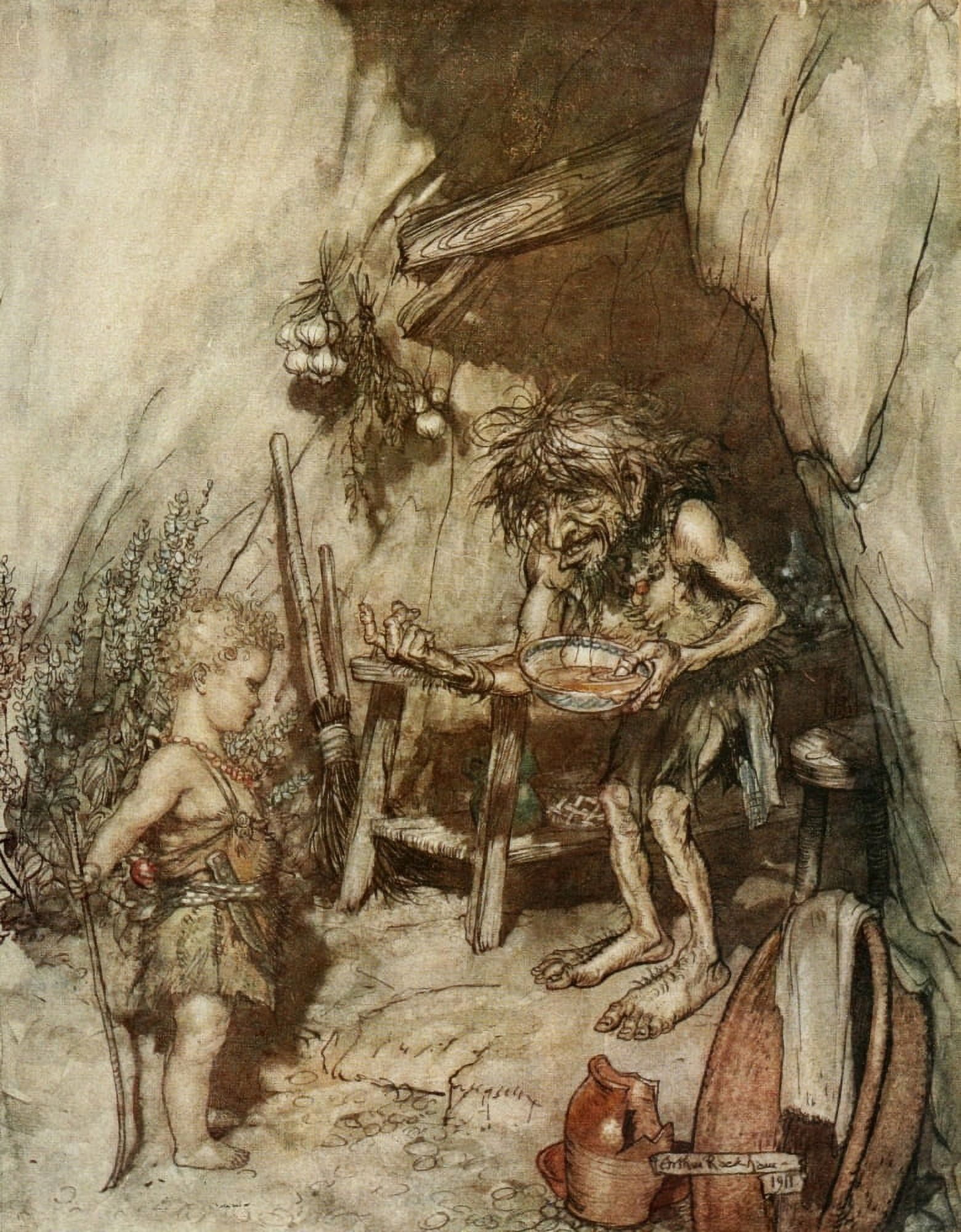 Posterazzi Siegfried 1924 Mime & Siegfried Canvas Art - A Rackham (24 x 36)