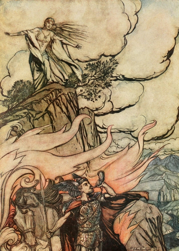 Posterazzi Siegfried 1924 Siegfried leaves BrÔø?nnhilde Canvas Art - A Rackham (24 x 36)