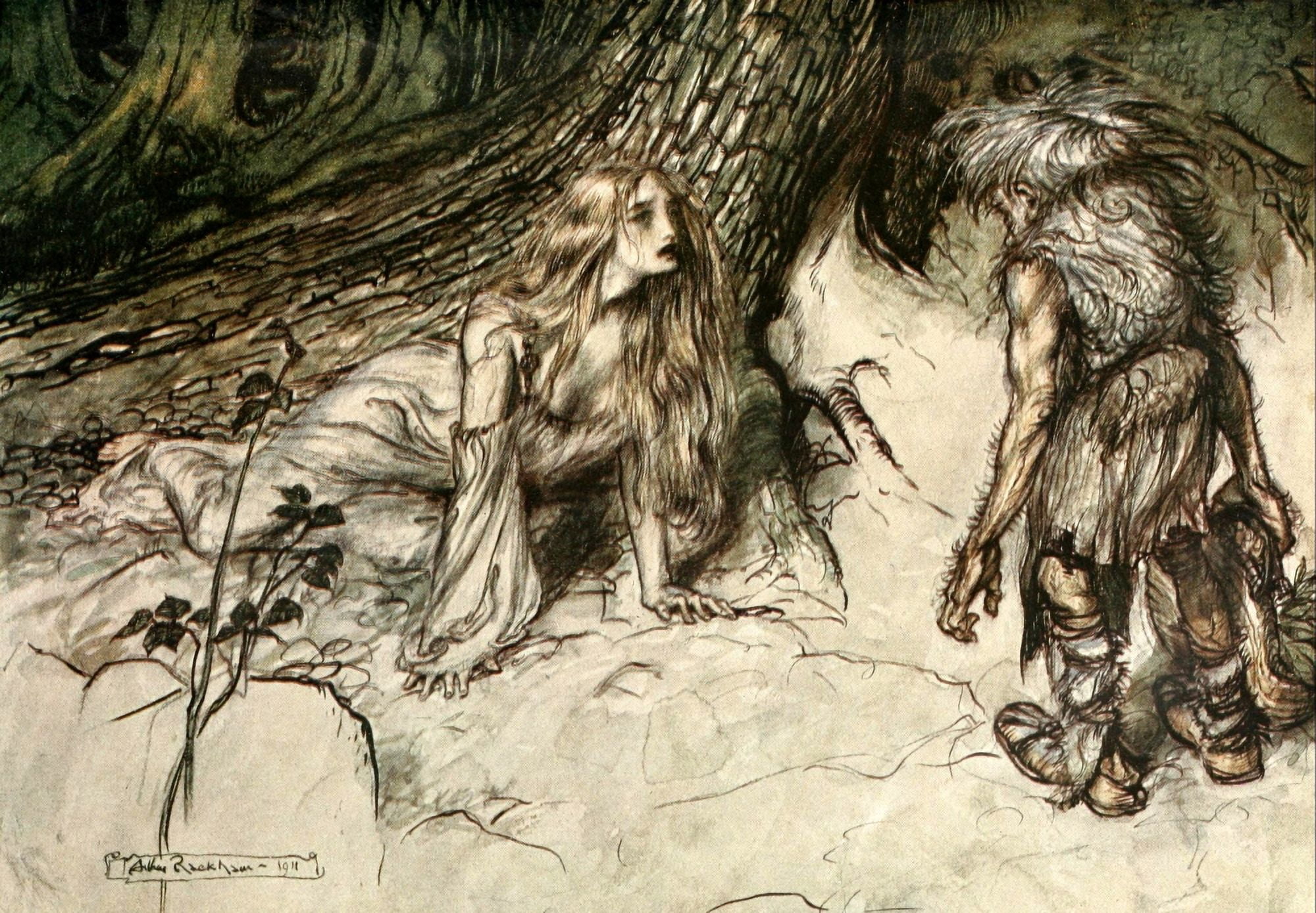 Posterazzi Siegfried 1924 Siegfrieds mother Canvas Art - A Rackham (24 x 36)